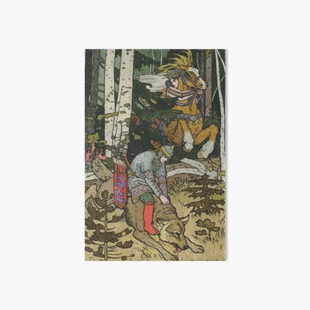 Ivan Tsarevich with Princess Elena and the Grey Wolf Ivan Bilibin Art Board Print