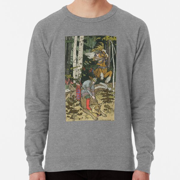Ivan Tsarevich with Princess Elena and the Grey Wolf Ivan Bilibin Lightweight Sweatshirt