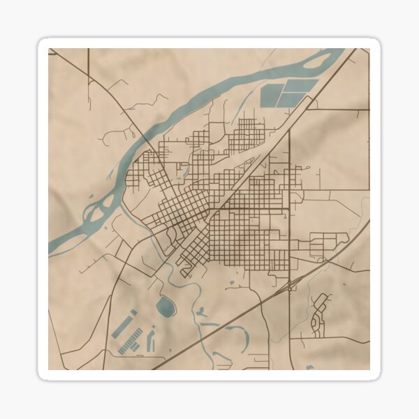 Miles City Sepia Map Sticker By Cptvdesign Redbubble