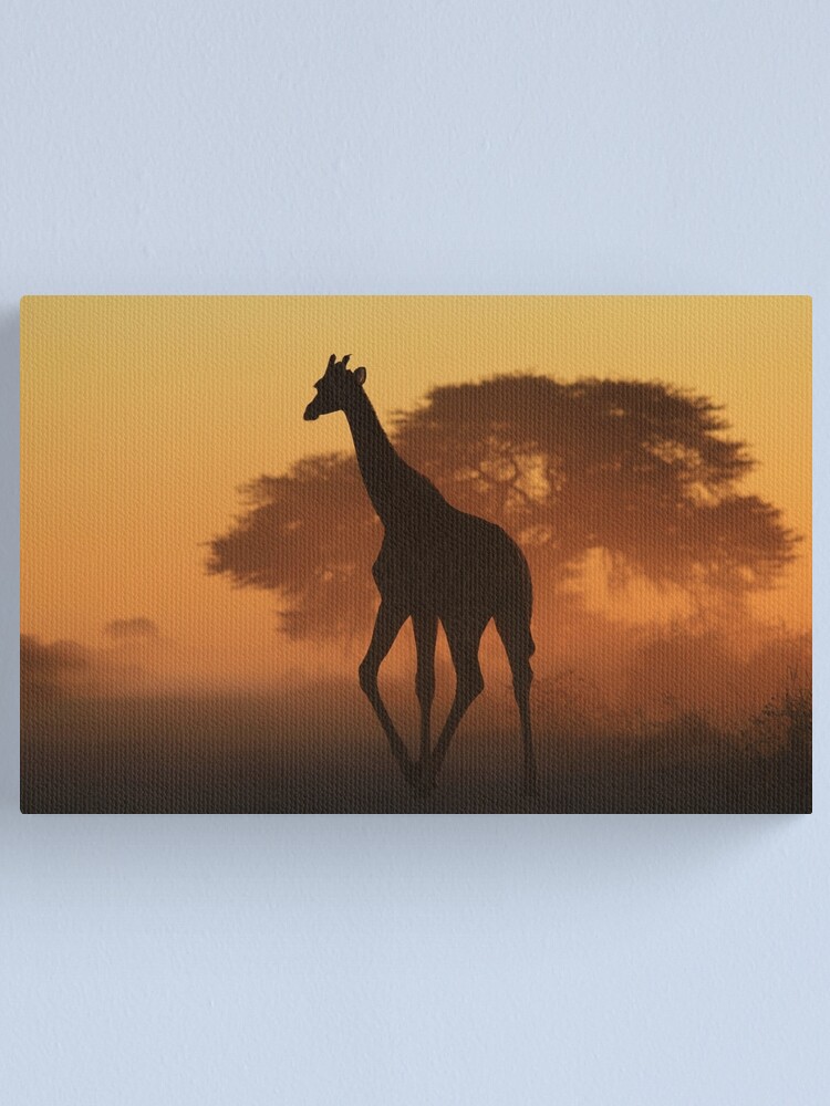 Alternate view of Giraffe - African Wildlife Background - Triangles in Nature Canvas Print