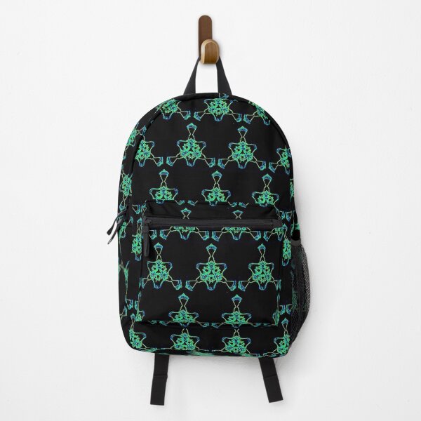 Item preview, ISPAHAN 12 pattern oriental stars triangles psychedelic electric blue fluo green black designed and sold by dragonemma.