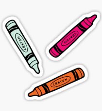 Crayons on Pink Pattern Sticker