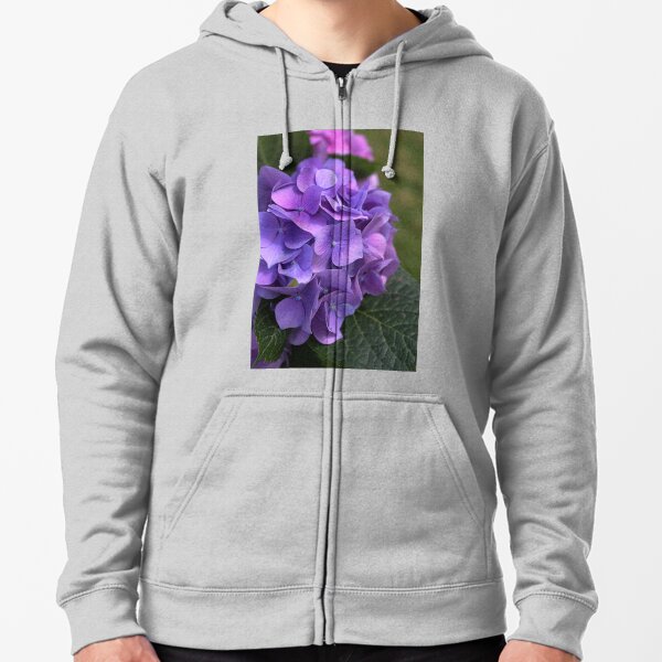 Hydrangea In Mauves And Pinks Zipped Hoodie