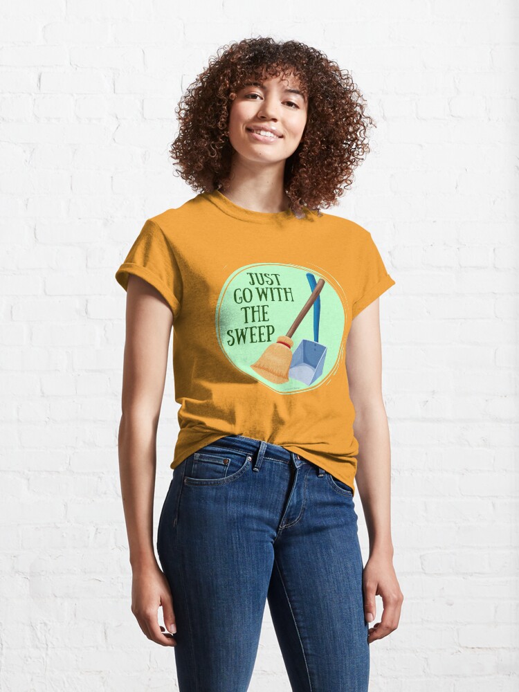 Alternate view of Go With the Sweep Funny Housekeeping Lady Classic T-Shirt
