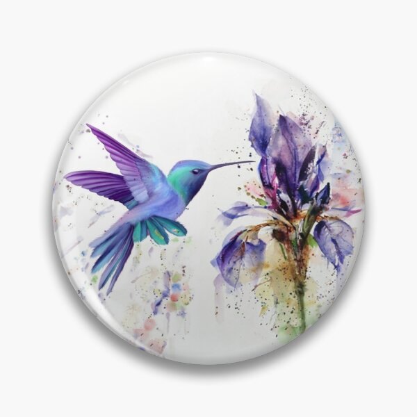 Item preview, Hummingbird Floral Watercolor Purple Tones designed and sold by Barbny.