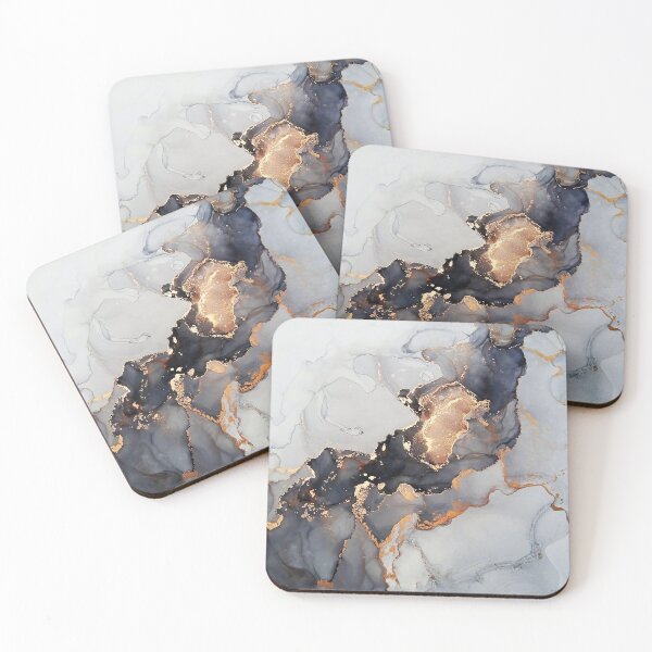 Artikelvorschau, Modernes abstraktes Aquarellgemälde in Gold und Schwarz entworfen und verkauft von EscapistDecor.