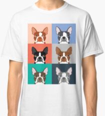 Boston Terriers tile pattern repeat cute dogs puppy boston terrier pet friendly gifts for dog person Classic T-Shirt