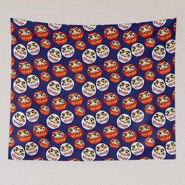 Item preview, Red and White Japanese Daruma Pattern designed and sold by theartofpurpose.