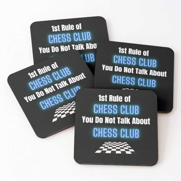 Item preview, 1st rule of CHESS CLUB White and Blue Text designed and sold by AtarangiDesigns.