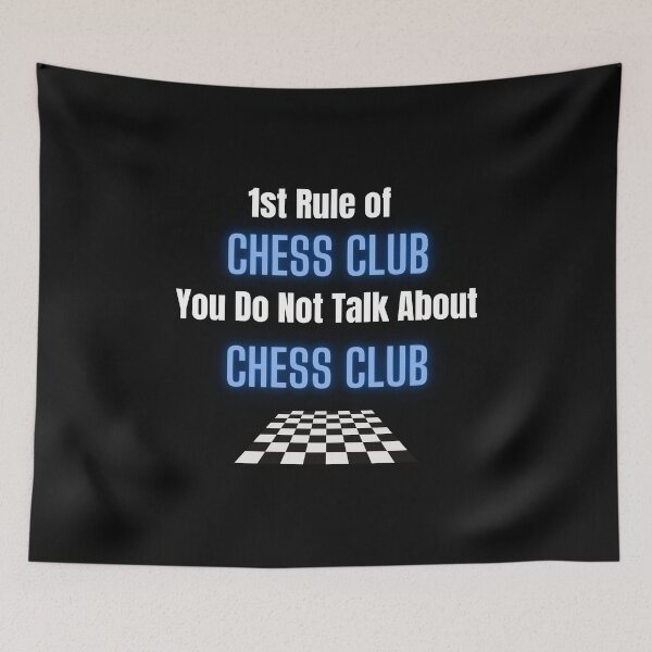Item preview, 1st rule of CHESS CLUB White and Blue Text designed and sold by AtarangiDesigns.