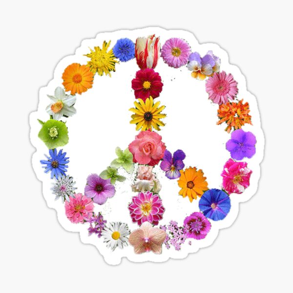 Flower Peace Sign Sticker