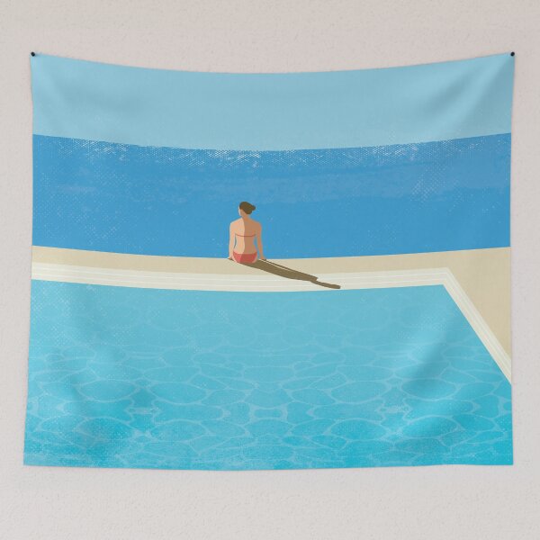 Artikelvorschau, Mädchen am Pool entspannen entworfen und verkauft von SurfolioPrints.