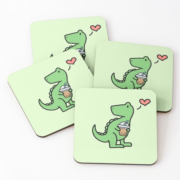 Item preview, Dino Boba - Green Boba Lover Dinosaur designed and sold by bassoongirl123.