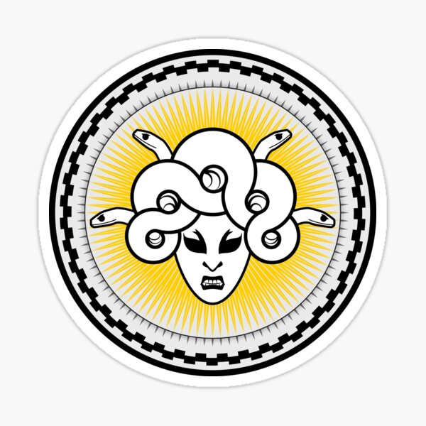 Medusa Shield in Gold Sticker