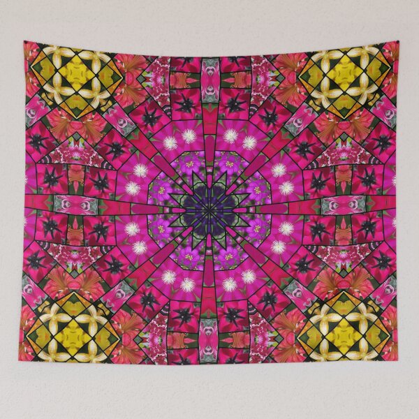 Item preview, Garden mosaic mandala 5 - magenta, fuchsia and a touch of gold designed and sold by rvjames.
