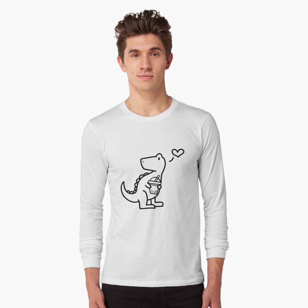 Cartoon Dinosaur Inspired Lovers Shirt - Cotton - White - Black - 8 Sizes -  ApolloBox