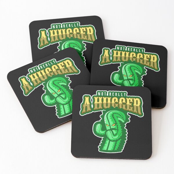 Item preview, Not Really A Hugger funny saying with cactus design designed and sold by SocialStreet.