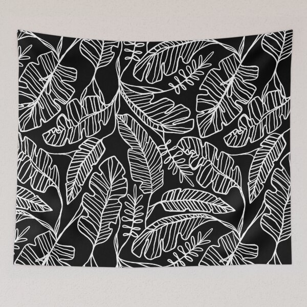 Item preview, Contour Line Leaves in Black designed and sold by latheandquill.