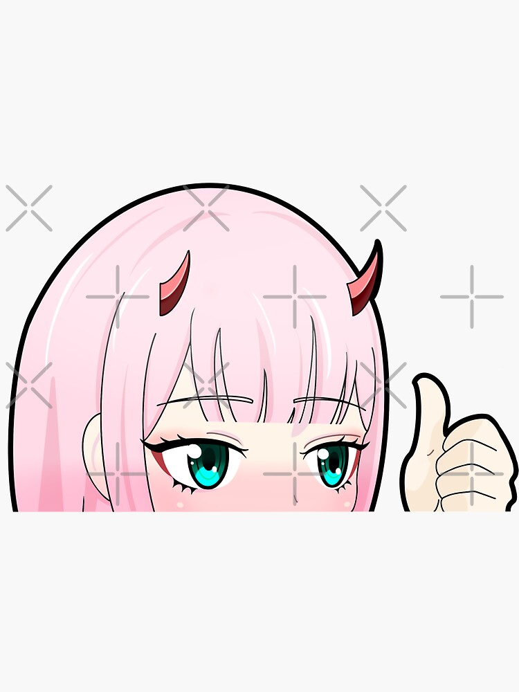 Zero Two Peeker Sticker For Sale By Wynncess Redbubble