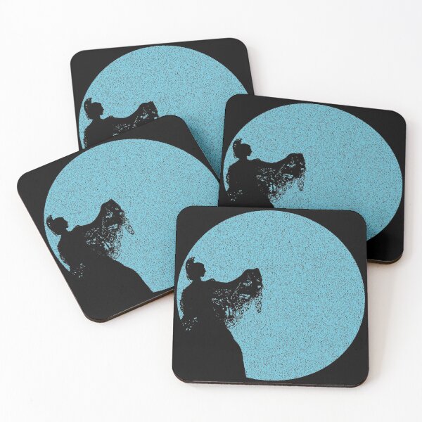 Item preview, Spanish Maja Silhouette On A distressed Light Blue Moon Background  designed and sold by pelagio.