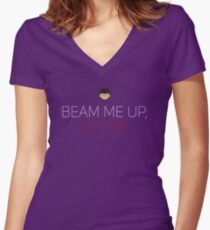 Beam Me Up Hottie - Star Trek Love Women's Fitted V-Neck T-Shirt