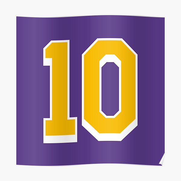 22 Yellow Number Twenty-two Purple Basketball Jersey Poster for