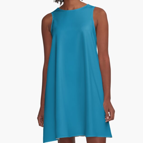 cerulean blue sleeveless dress