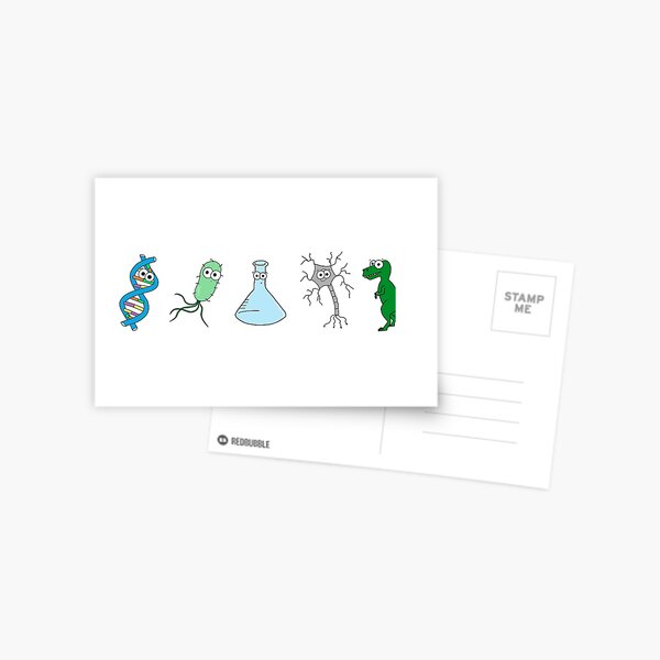 Cute Science - On White Postcard
