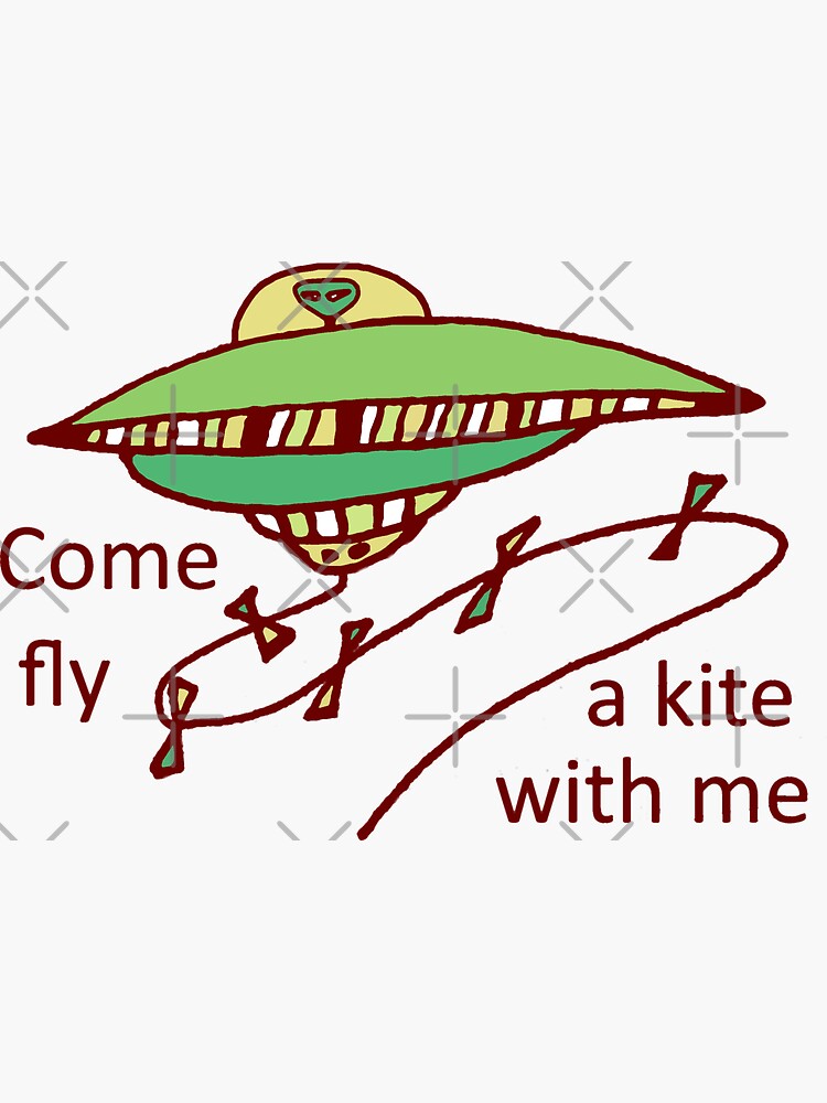 "Alien Spaceship Kite" Sticker for Sale by JoolzeArt Redbubble