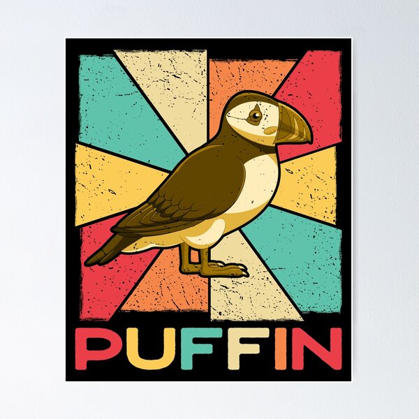 Item preview, Vintage Retro Style Silhouette Puffin Bird - Puffin Lover designed and sold by CreativeVez.