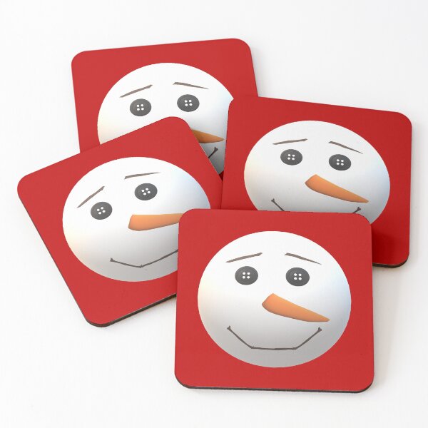 Item preview, Happy Snowman Face (Red Background) designed and sold by ArtByLM.