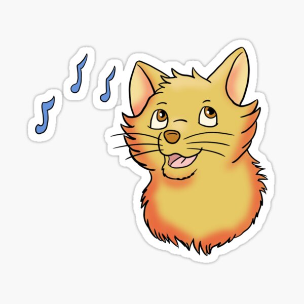 Singing Hopeful Yellow Cat Sticker