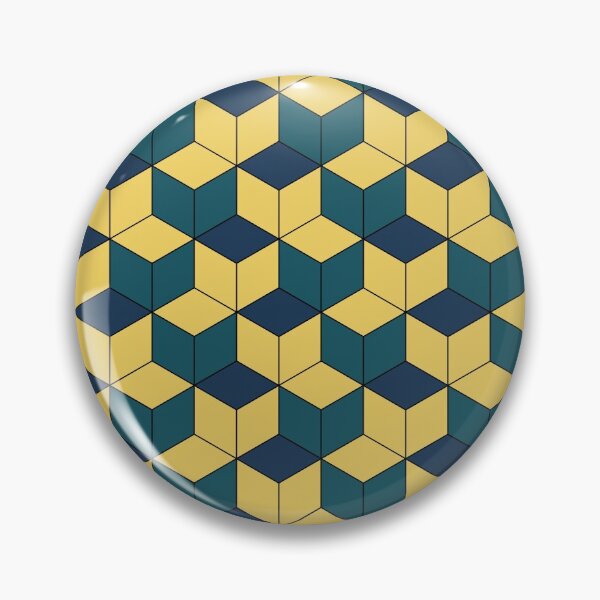 Item preview, Navy Blue and Yellow Kikko Traditional Japanese Pattern designed and sold by Heedee Design.