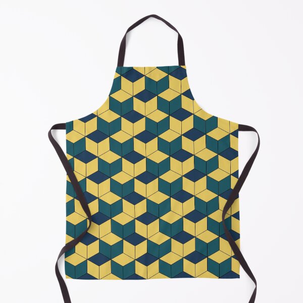 Item preview, Navy Blue and Yellow Kikko Traditional Japanese Pattern designed and sold by Heedee Design.