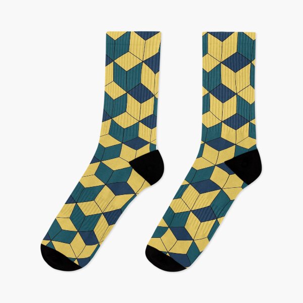 Item preview, Navy Blue and Yellow Kikko Traditional Japanese Pattern designed and sold by Heedee Design.