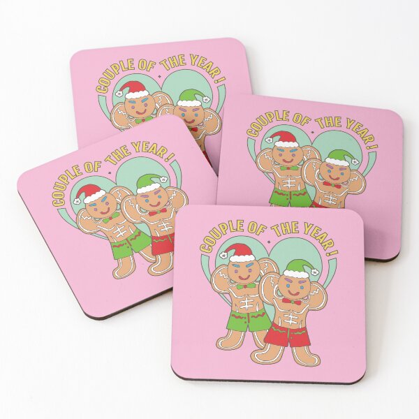 Item preview, Gingerbread Gay Lover- Couple of the Year | Pink Background | Curious Eyeball designed and sold by CuriousEyeball.