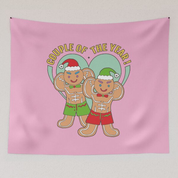 Item preview, Gingerbread Gay Lover- Couple of the Year | Pink Background | Curious Eyeball designed and sold by CuriousEyeball.