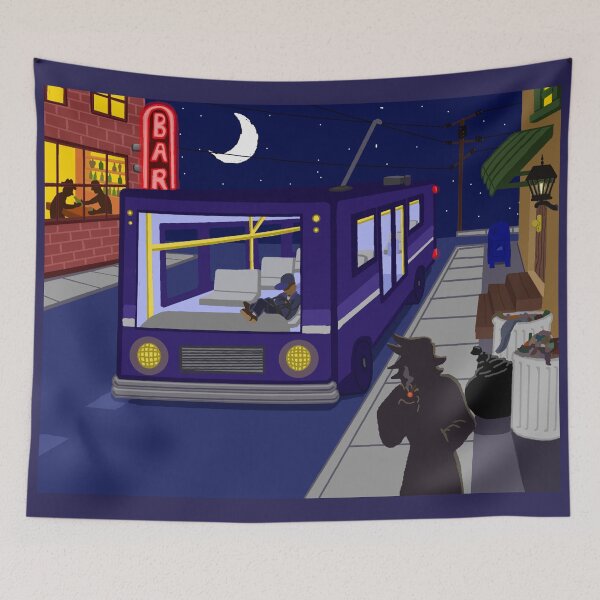 Item preview, The Lofi Night Bus designed and sold by TaylorBosworth.