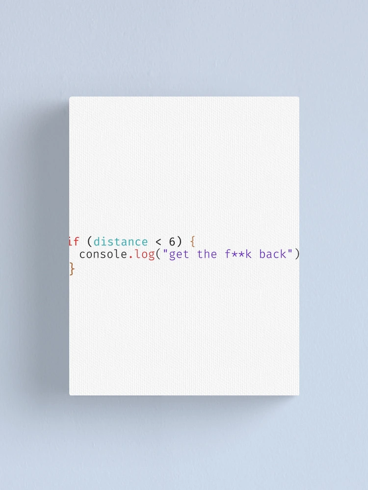 Thumbnail 1 of 3, Canvas Print, Programmer Social Distancing - JavaScript Humor designed and sold by J Bigglesworth.