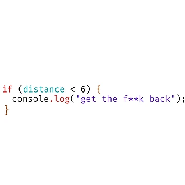 Artwork thumbnail, Programmer Social Distancing - JavaScript Humor  by J Bigglesworth