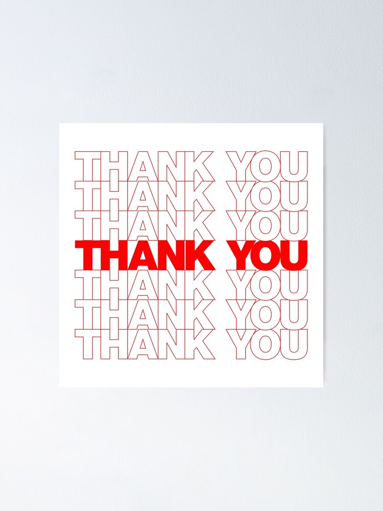 Classic Thank You Repeating Pattern - English (Thank You) | Poster