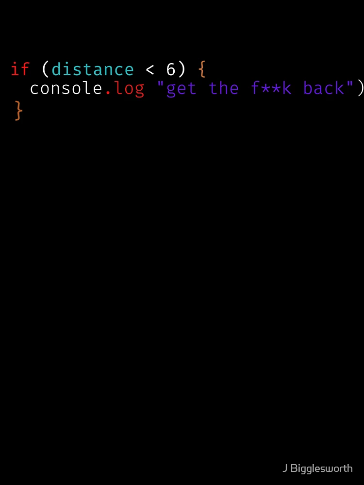 Thumbnail 7 von 7, Oversized T-Shirt, Programmierer Social Distancing - JavaScript Humor designt und verkauft von J Bigglesworth.