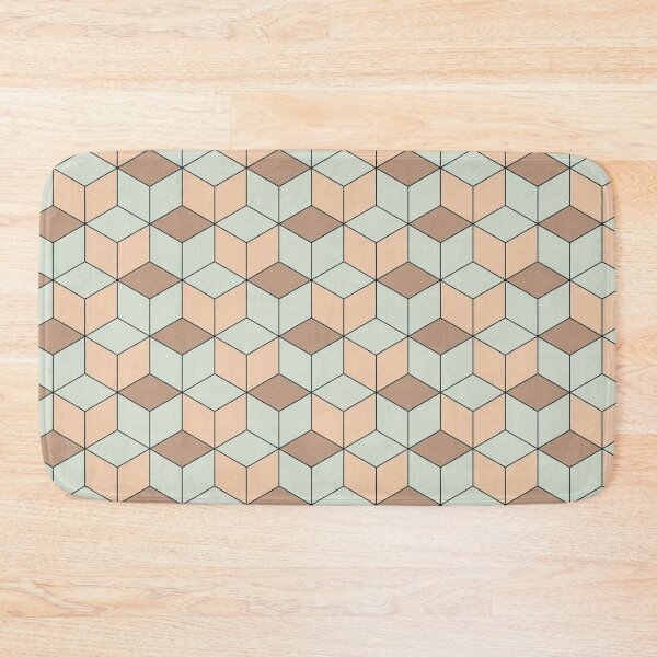 Item preview, Brown and Pastel Green Kikko Traditional Japanese Pattern designed and sold by Heedee Design.