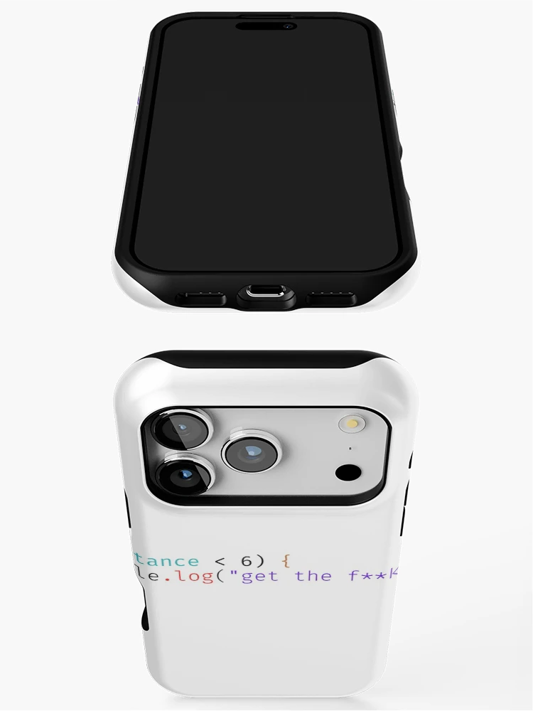 Thumbnail 3 of 4, iPhone Case, Programmer Social Distancing - JavaScript Humor  designed and sold by J Bigglesworth.