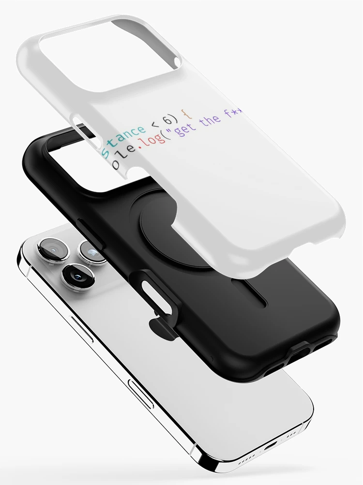 Thumbnail 2 of 4, iPhone Case, Programmer Social Distancing - JavaScript Humor  designed and sold by J Bigglesworth.