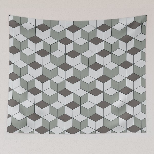 Item preview, Brown and Grey Kikko Traditional Japanese Pattern designed and sold by Heedee Design.