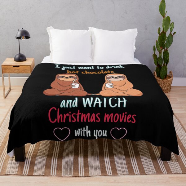 Item preview, I just want to drink hot chocolate and watch Christmas Movies Sloth white designed and sold by Gordon Nelson.