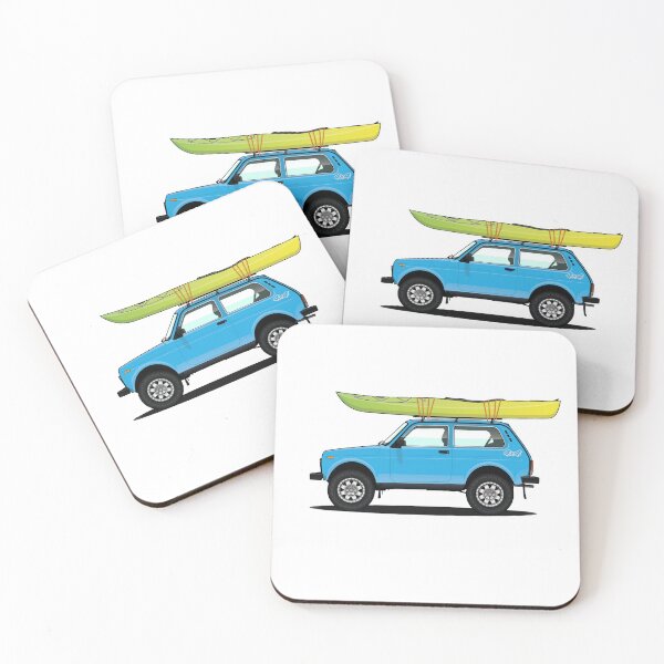 Item preview, blue Lada Niva 4x4 with kayak designed and sold by OlegNaches.