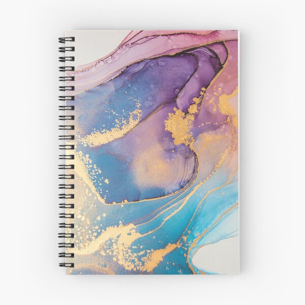 Item preview, Gold Metallic + Sunset-Colored Watercolor Abstract Marble Painting designed and sold by EscapistDecor.