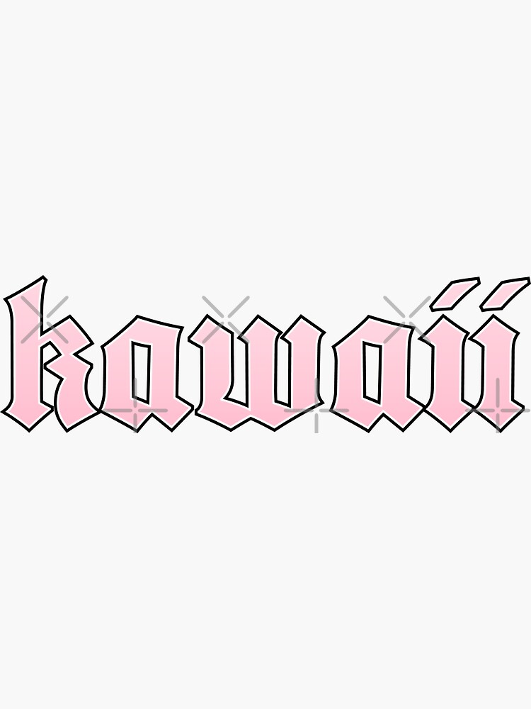 "Kawaii Pink Gothic Text Aesthetic Pastel Goth Word Art" Sticker for ...